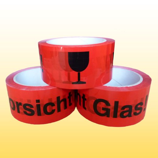 1 Rolle Klebeband Vorsicht Glas  leise abrollend